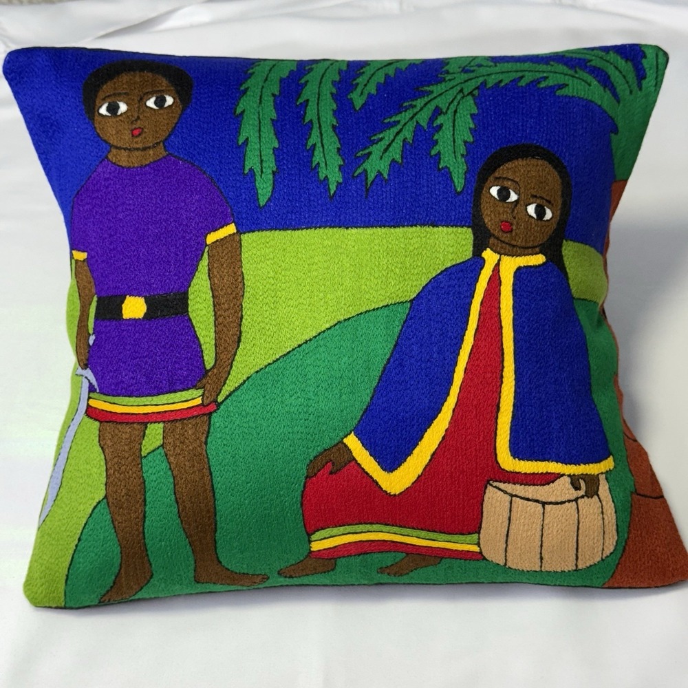 Handmade Embroidery Ethiopian 16"x14" Pillow‎ Cover for Jewish Voice Ministries
